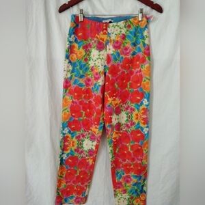 Frances Valentine Lucy Pants Flowers sz 0 Women’s Stretch Luxury NWOT